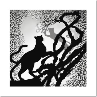 Leopard Shadow Silhouette Anime Style Collection No. 181 Posters and Art